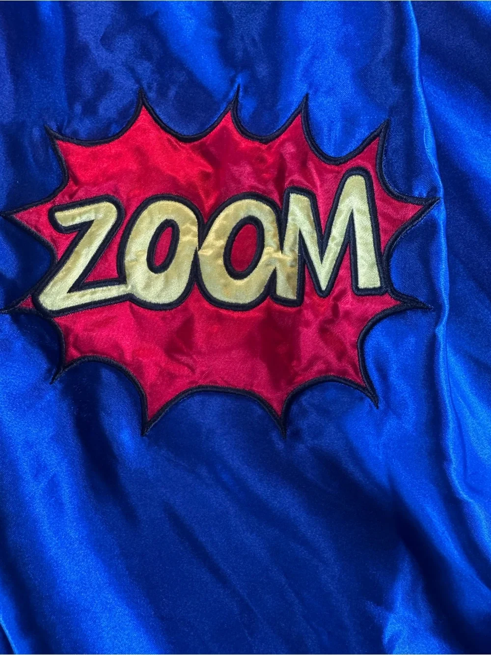 Superhero Costume Cape Blue Red ZOOM One Size 27”